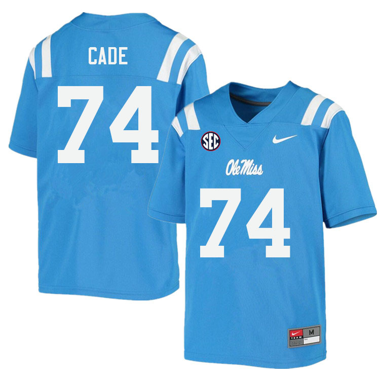 Men #74 Erick Cade Ole Miss Rebels College Football Jerseys Sale-Power Blue